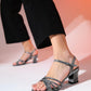 Lota - Platinum Patterned Block Heel Dress Shoe (Women)