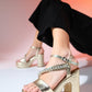 Milton - Gold Embellished Platform Heel Evening Shoe (Women)
