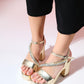 Milton - Gold Embellished Platform Heel Evening Shoe (Women)