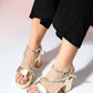 Milton - Gold Embellished Platform Heel Evening Shoe (Women)