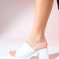 Arvel - White Platform Heel Slide (Women)