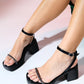 Frens - Black Embellished Platform Heel Sandal (Women)