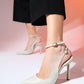 Ubuntu - Ecru Pointed Toe High Heel Pump (Women)