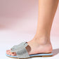 Obre - Denim Blue Embellished Slide (Women)