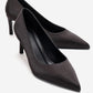 VELMIRA - Black Satin Stiletto Pump (Women)