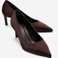VELMIRA - Brown Satin Stiletto Pump (Women)