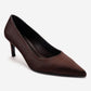 VELMIRA - Brown Satin Stiletto Pump (Women)