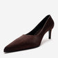 VELMIRA - Brown Satin Stiletto Pump (Women)