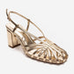 WILDA - Gold Block Heel Shoe (Women)