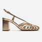WILDA - Gold Block Heel Shoe (Women)