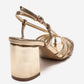 WILDA - Gold Block Heel Shoe (Women)