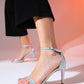 Bern - Silver Striped Platform Heel Evening Shoe (Women)