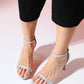 Bern - Silver Striped Platform Heel Evening Shoe (Women)