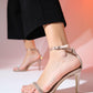 Muiza - Beige Satin Platform Heel Evening Shoe (Women)