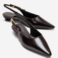 JENNA - Brown Genuine Leather Pointed Toe Low Block Heel Shoe (Women)