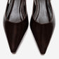 JENNA - Brown Genuine Leather Pointed Toe Low Block Heel Shoe (Women)