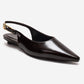 JENNA - Brown Genuine Leather Pointed Toe Low Block Heel Shoe (Women)