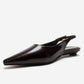 JENNA - Brown Genuine Leather Pointed Toe Low Block Heel Shoe (Women)