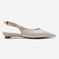JENNA - Off-White Genuine Leather Pointed Toe Low Block Heel Shoe (Women)