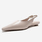 JENNA - Off-White Genuine Leather Pointed Toe Low Block Heel Shoe (Women)