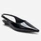 JENNA - Black Genuine Leather Pointed Toe Low Block Heel Shoe (Women)