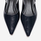 JENNA - Navy Genuine Leather Pointed Toe Low Block Heel Pump (Women)