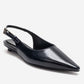 JENNA - Navy Genuine Leather Pointed Toe Low Block Heel Pump (Women)