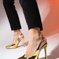 Santa - Gold Metallic Pointed Toe Platform High Heel Shoe (Women)