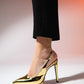 Santa - Gold Metallic Pointed Toe Platform High Heel Shoe (Women)