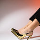 Santa - Gold Metallic Pointed Toe Platform High Heel Shoe (Women)