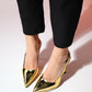Santa - Gold Metallic Pointed Toe Platform High Heel Shoe (Women)