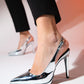 Santa - Silver Mirror Pointed Toe Platform Heel (Women)