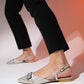 Kelp - Beige Satin Embellished Flat Sandal (Women)