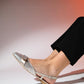 Kelp - Beige Satin Embellished Flat Sandal (Women)