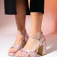 Lello - Pink Striped Platform Heel Shoe (Women)