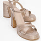 Lello - Gold Striped Platform Heel Shoe (Women)