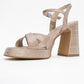 Lello - Gold Striped Platform Heel Shoe (Women)