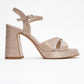 Lello - Gold Striped Platform Heel Shoe (Women)