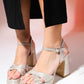 Lello - Gold Striped Platform Heel Shoe (Women)