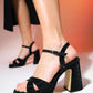 Lello - Black Striped Platform Heel Shoe (Women)