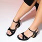 Lello - Black Striped Platform Heel Shoe (Women)