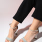 Monica - Silver Embellished Stiletto Evening Shoe (Women)