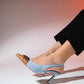 Aella - Denim Blue & Cognac Pointed Toe High Heel Shoe (Women)