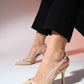 Faroe - Beige Patent Pointed Toe High Heel Pump (Women)