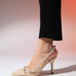 Faroe - Beige Patent Pointed Toe High Heel Pump (Women)
