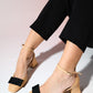 Brit - Taupe Patent Bow Block Heel Pump (Women)