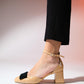Brit - Taupe Patent Bow Block Heel Pump (Women)