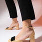 Brit - Taupe Patent Bow Block Heel Pump (Women)
