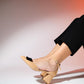 Brit - Taupe Patent Bow Block Heel Pump (Women)