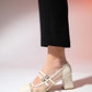 Scots - Cream Block Heel Pump (Women)